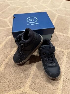 Stride Rite Navy Blue Kids High-Top Sneakers